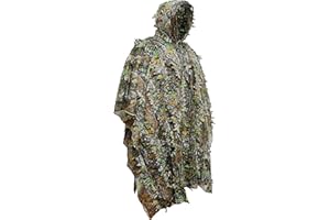 SCYLFEHDP Ghillie Suit, Gilly Suits for Men, Hunting Guit, 3D Leafy Camo Suit, Hooded Cape Hunting Suit, Camouflage Suit, Bird Watching, Jungle Hunting, Halloween Party, Camping, Theme Decoration.