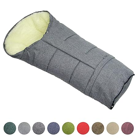 BAMBINIWELT Winterfusssack in Mumienform für Kinderwagen, Jogger, Buggy oder Schlitten, aus Wolle, Größe anpassbar, MUMIE MEL