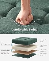 SONGMICS MAZIE Collection Storage Ottoman Bench 110 cm Foldable Green view 3