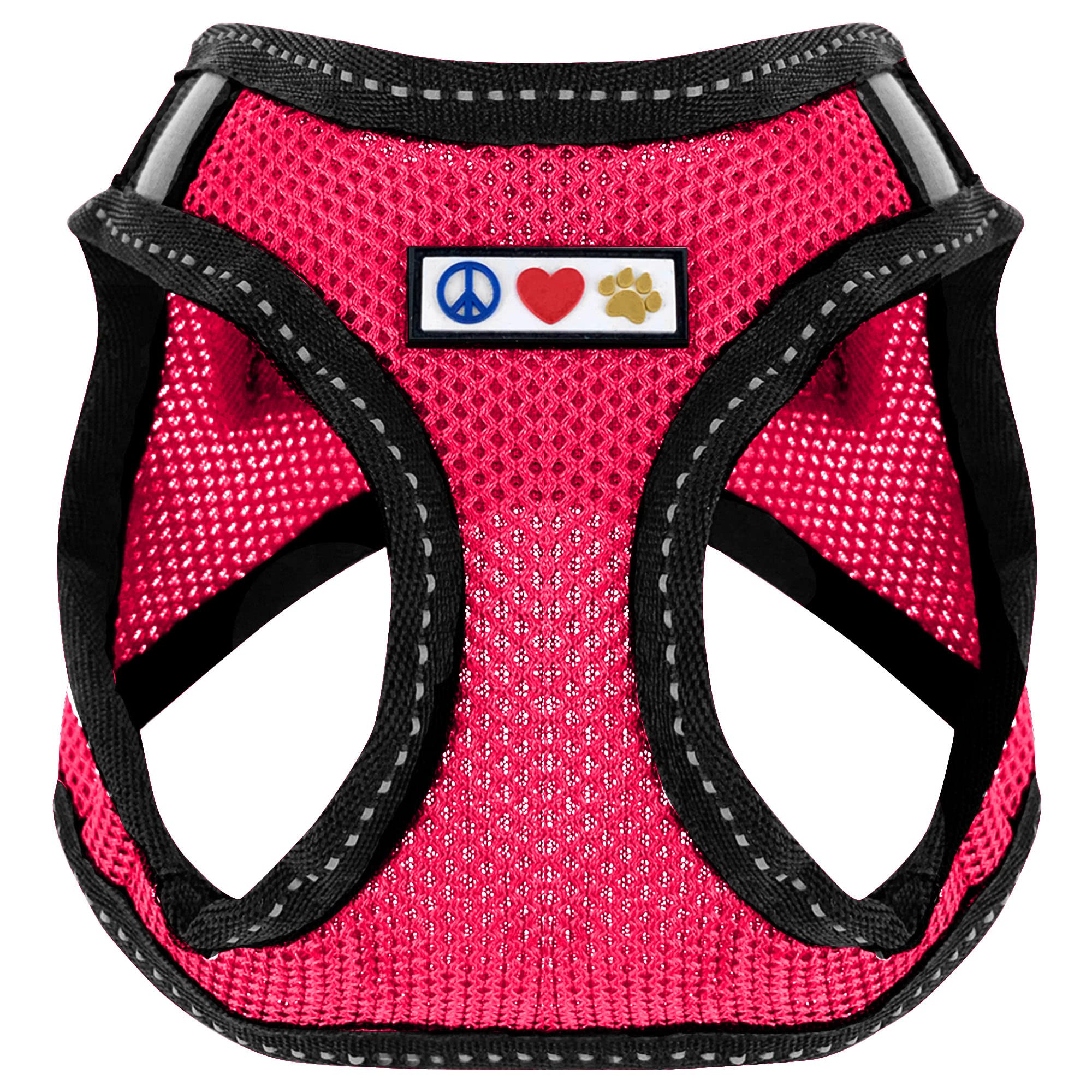 PAWTITAS Pet Reflective Mesh Dog Harness, Step in or Vest Harness, Comfort Training Walking of Your Puppy/Dog XL Extra Large Pink Dog Harness