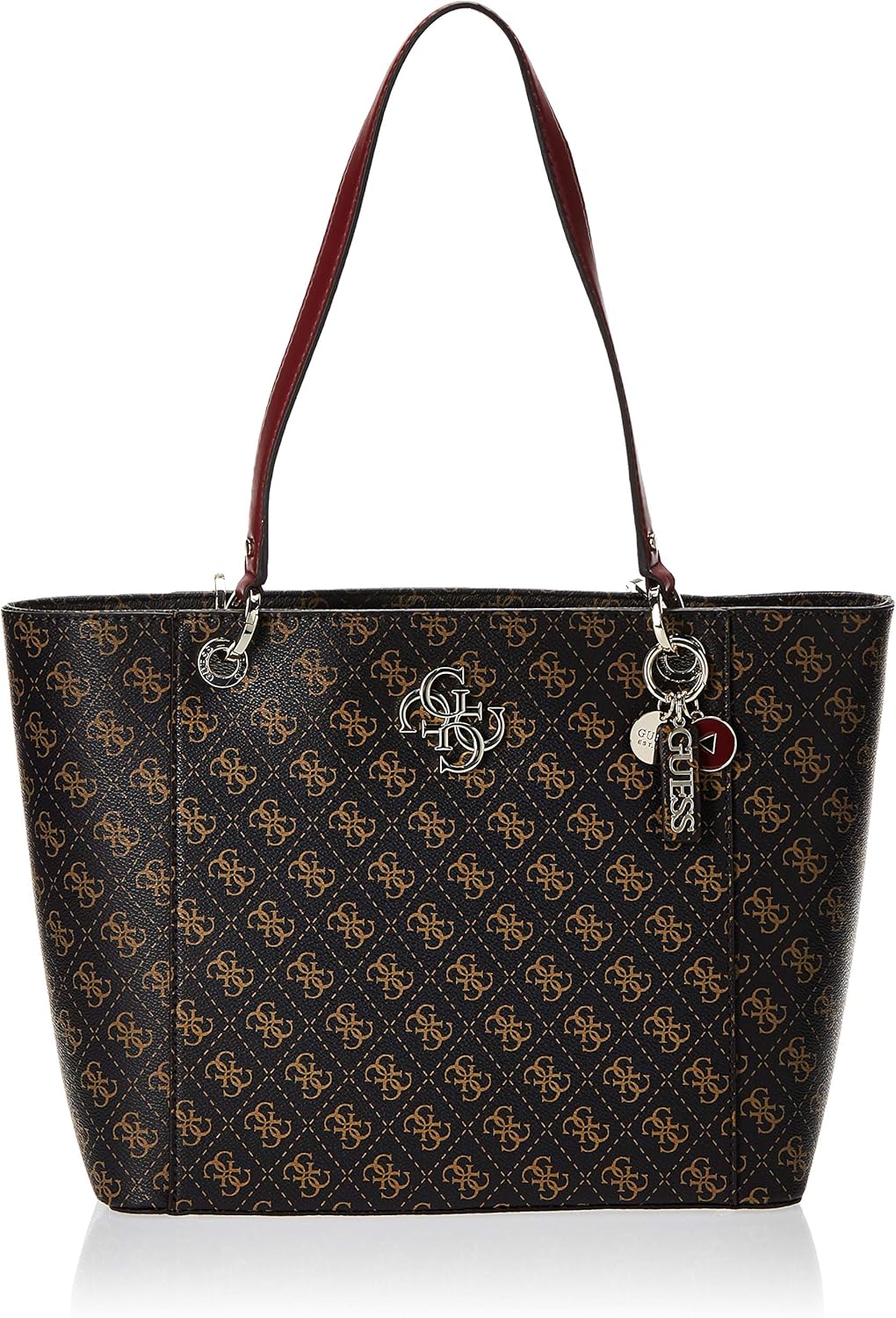 Guess Women's Noelle Elite Tote Crossbody Bags, Brown, One Size UK