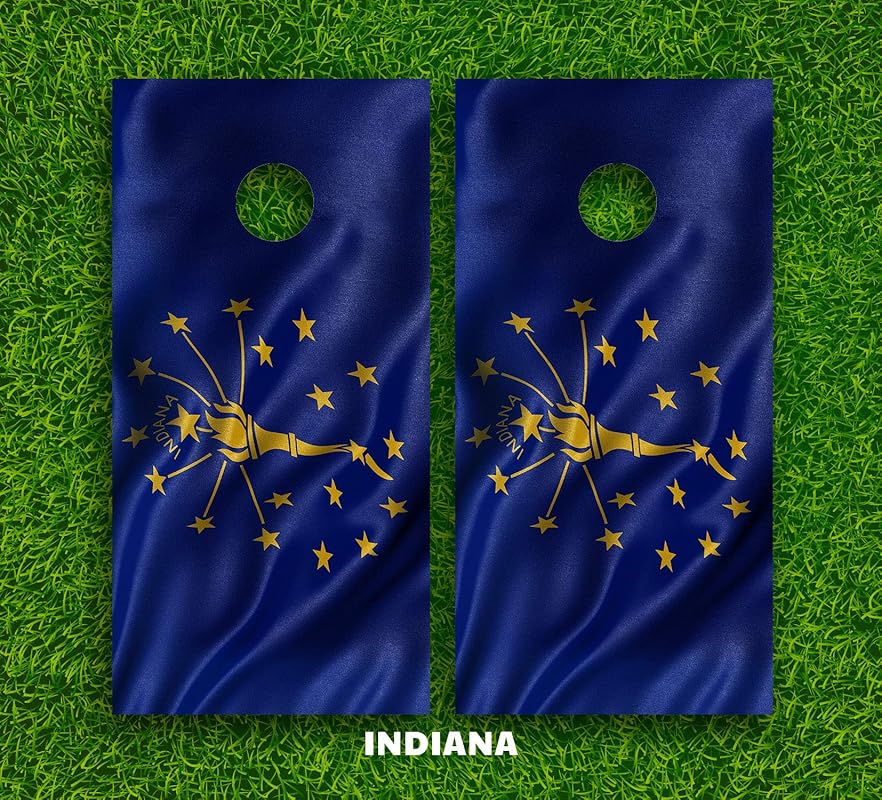 Cornhole Boards Wraps Set Indiana Handmade