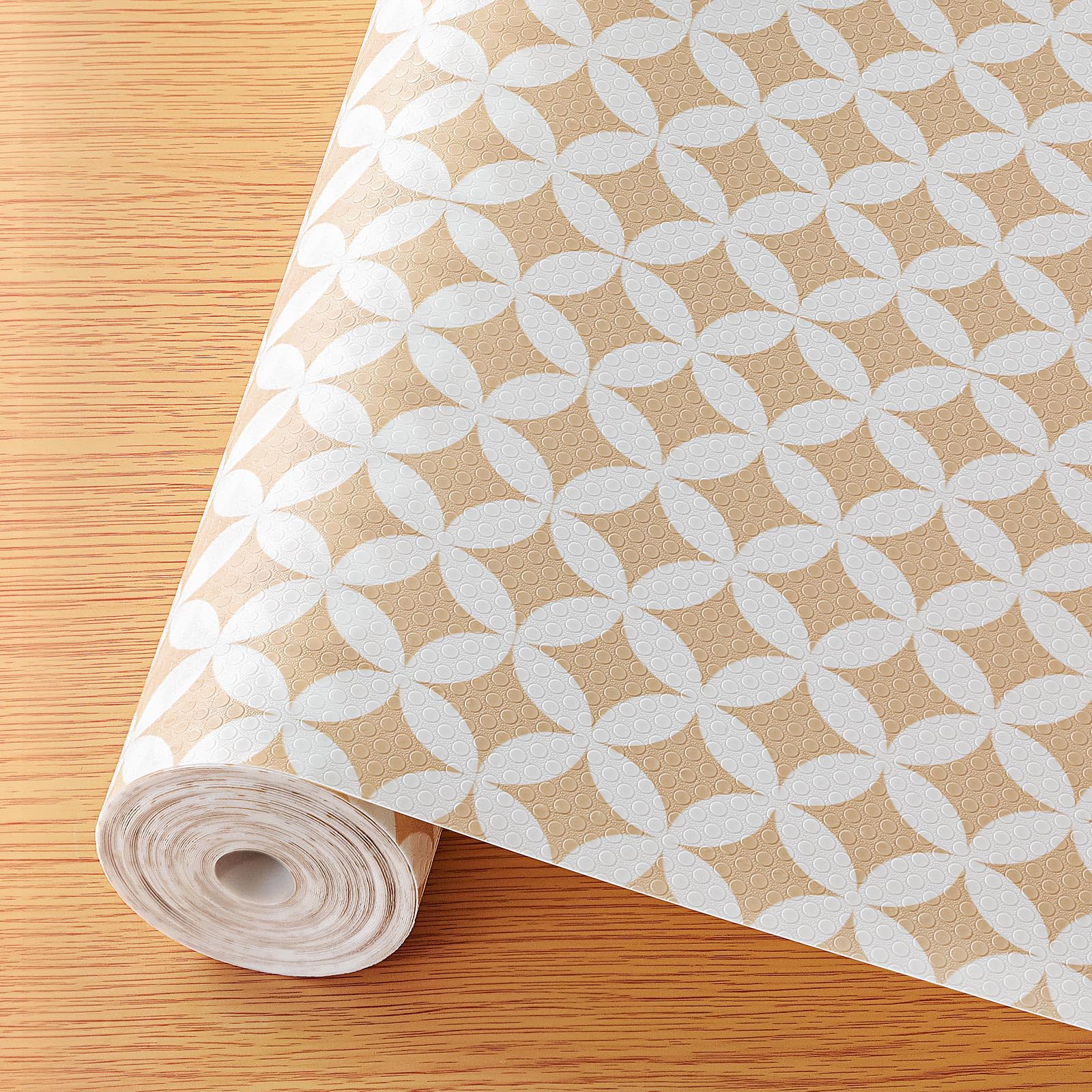 Cooyes Shelf Liner for Kitchen Cabinets – Non-Adhesive Waterproof EVA Liner for Drawers and Cabinets – Durable, Easy-to-Cut Shelf Paper with Modern Pattern Image