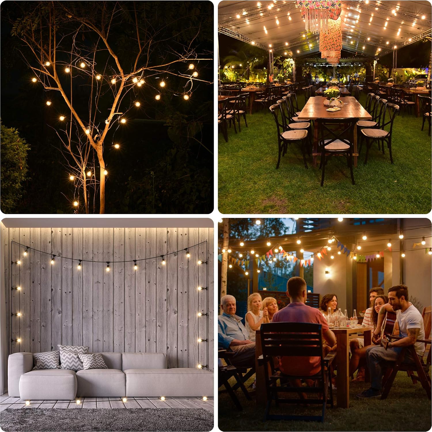 TEKLED® LED Outdoor String Lights, Black - Image 4