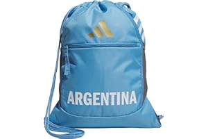 adidas Unisex Adult Argentina Stadium Sackpack, Light Blue/White/Gold Metallic, One Size Fits All