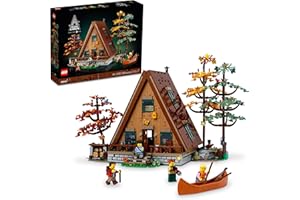 LEGO Ideas A-Frame Cabin 21338 Collectible Display Set, Buildable Model Kit for Adults, Gift for Nature and Architecture Lovers, Includes 4 Customizable Minifigures and 11 Animal Figures
