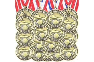 Ferreve 48 Pcs Award Medals with Neck Ribbons Greatest of All Time Champ Medal Softball Golf Baseball Cheer MVP Goat Medals Sports Day Favors Prizes for Sports Competitions Party Winner