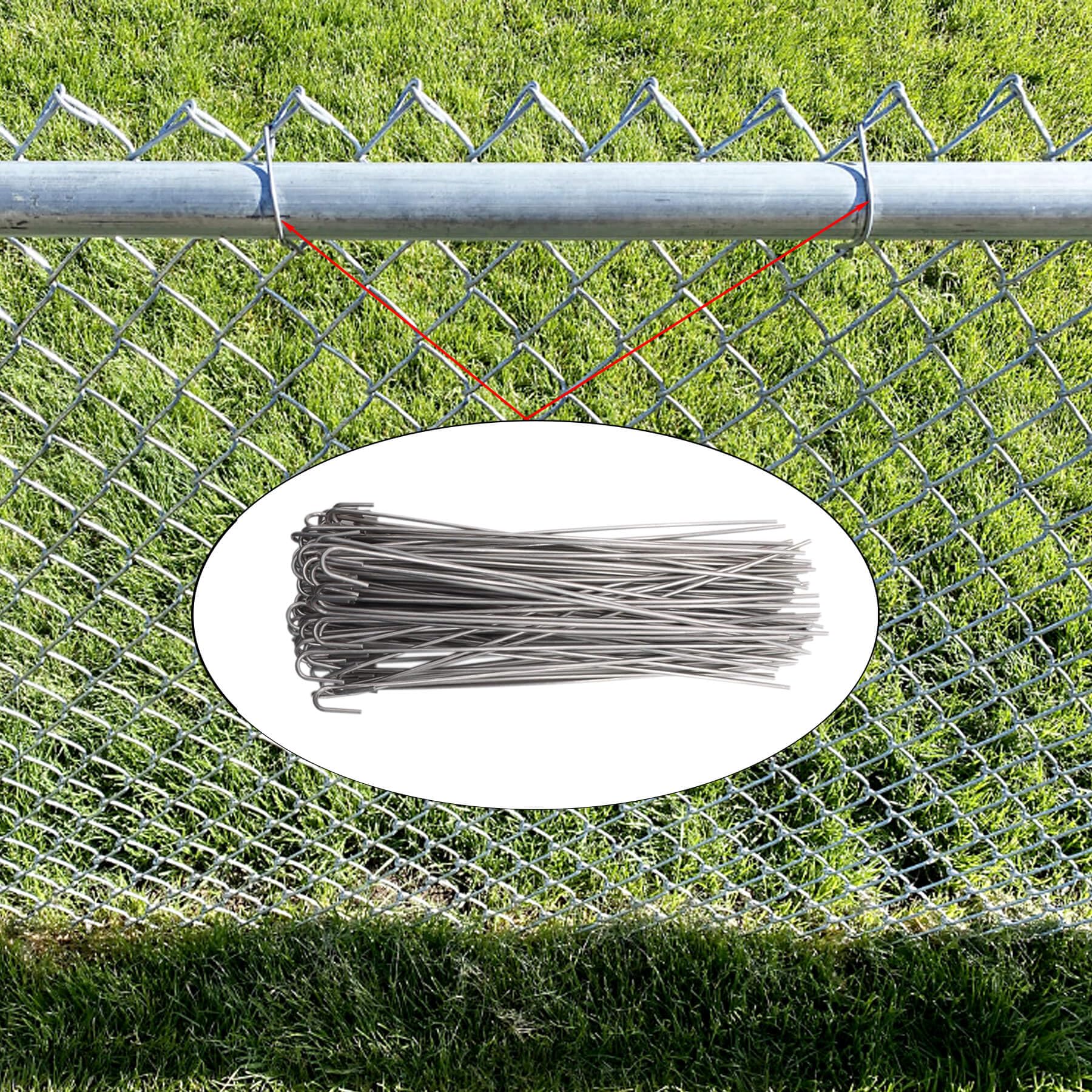 50-Pack Chain Link Fence Ties - 8.27 Inch 14 Gauge Black Aluminum Fence  Repair Ties