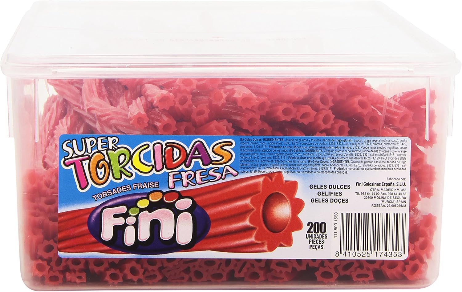 Fini Torcidas Regaliz Sabor Fresa - Envase 200 unidades: Amazon.es: Alimentación y bebidas