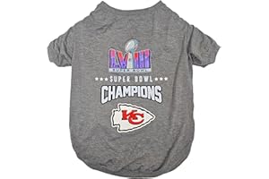 PETS FIRST NFL 2024 Super Bowl LVIII Championship Pet Tee Shirt, Durable Sporty Pet Tee, Large. *Limited Edition NFL Champ Dog T-Shirt. Licensed NFL Football Winning Shirt for Dogs & Cats