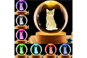 Personalized Cat Photo Crystal Snow Globe Lamp,Custom Pet Memorial Keepsake Gifts,Loss of Cat Memorial Sympathy Gift for Cats