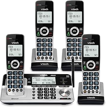 Amazon Com Vtech Vs113 4 Extended Range 4 Handset Cordless Phone For Home With Call Blocking Connect To Cell Bluetooth 2 Backlit Screen Big Buttons And Answering System Silver Black Office Products Amazon Com Vtech Vs113 4 Extended Range 4 Handset Cordless Phone For Home With Call Blocking Connect To Cell Bluetooth 2 Backlit Screen Big Buttons And Answering System Silver Black Office Products
