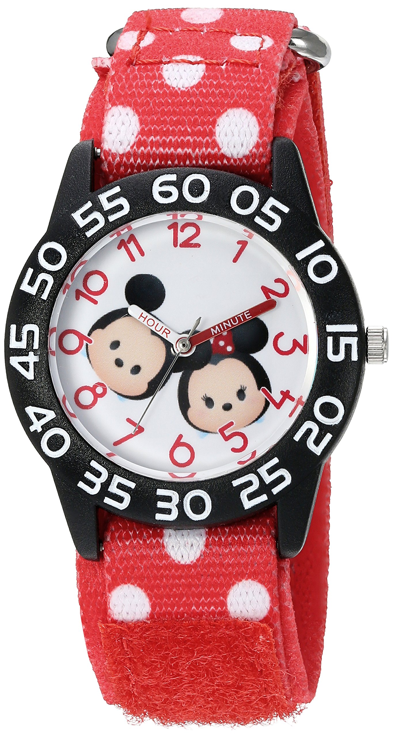 Boy's 'Mickey Mouse' Quartz Plastic and Nylon Watch, Color:Red (Model: W003003)