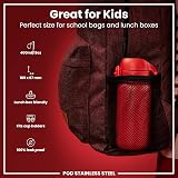 Ion8 Lightweight Steel Kids Water Bottle 400ml Red Leak Proof view 2