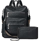 Shrrie Backpack Purse for Women Leather Backpack Fashion Designer Travel Backpack Convertible Shoulder Bag