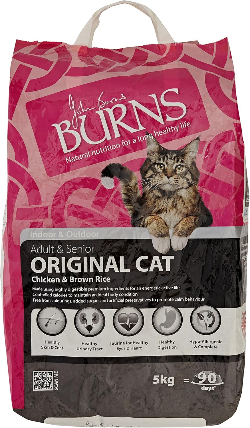 Burns Pet Nutrition Hypoallergenic Complete Dry Cat Food Adult and Senior Cat Chicken and Brown Rice 5 kg