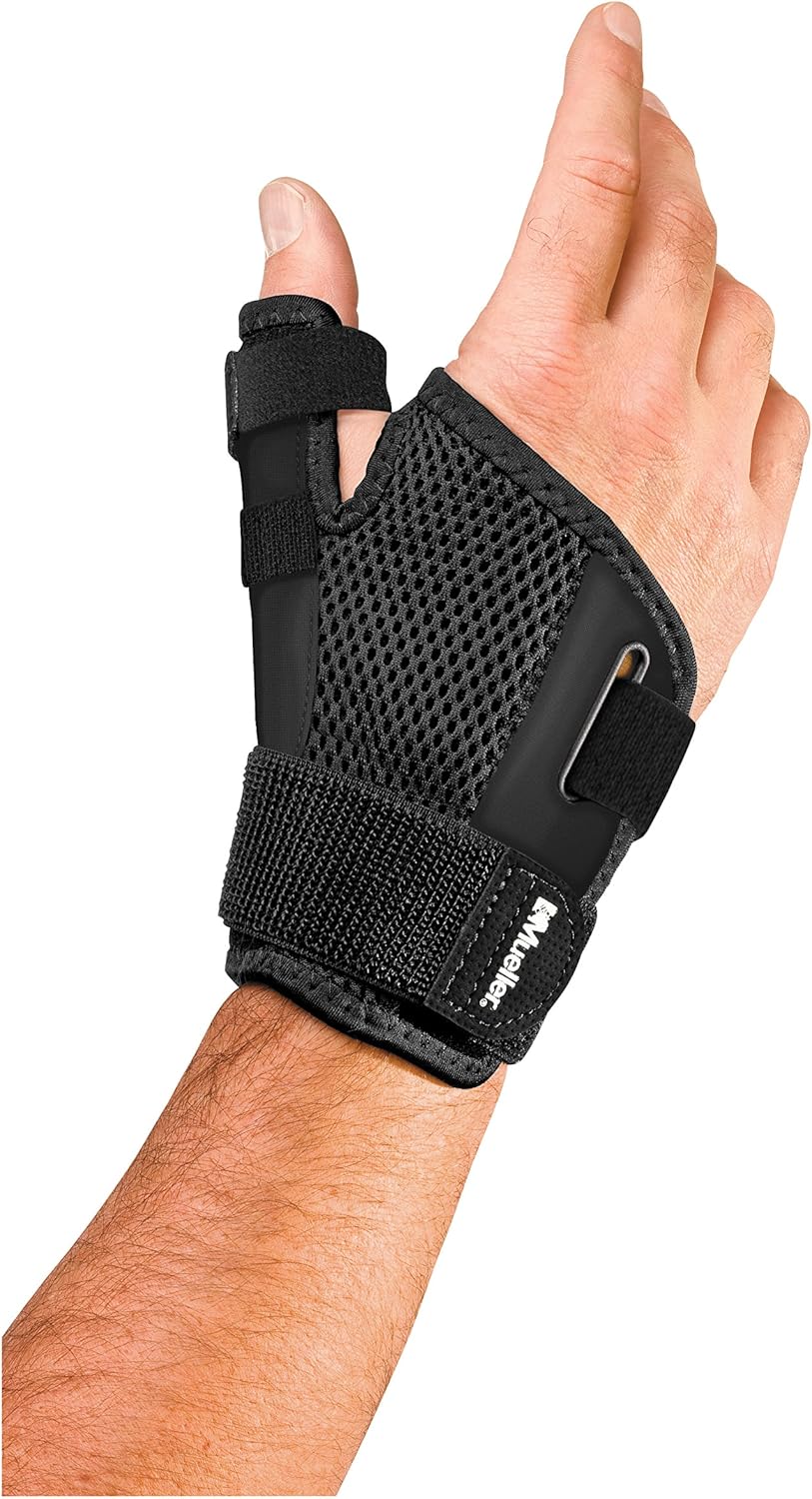 Mueller Reversible Thumb Stabilizer, Black, One Size Fits Most | Stabilizing Thumb Brace: Health & Personal Care