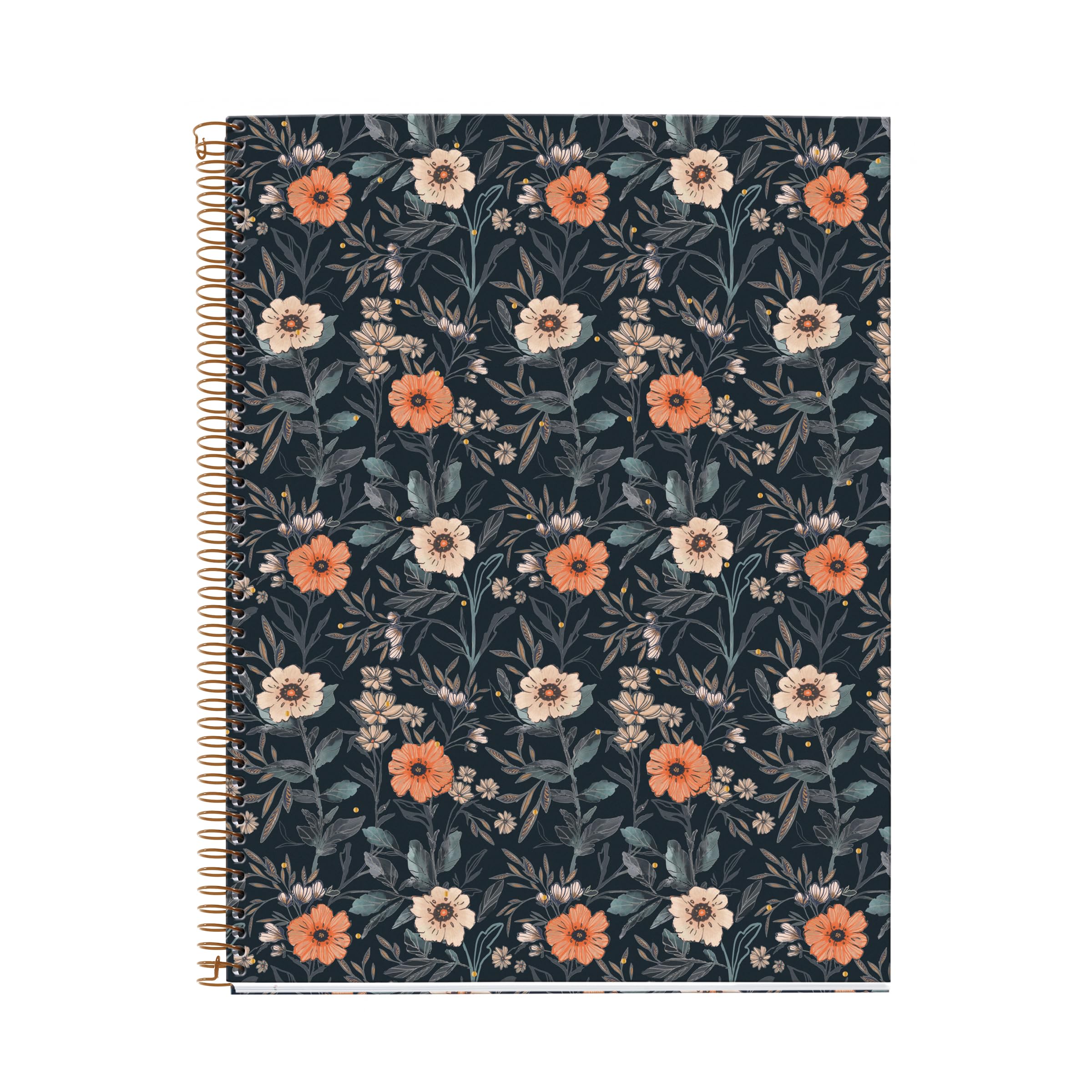 Miquelrius - Notebook A4 (210 x 297 mm), 100 70 g/m² squared sheets, rigid cardboard cover, 4 colour bands, spiral, 4 holes, squared notebook, pretty stationery, bloom