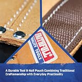 Faithfull Suede Leather Double Nail Pouch Tool Belt Hammer Loop Adjustable view 6
