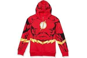 DC Comics Boys The Flash Cosplay Zip-up Hoodie with Cape - Dc - Boys 4-20Hooded Sweatshirt