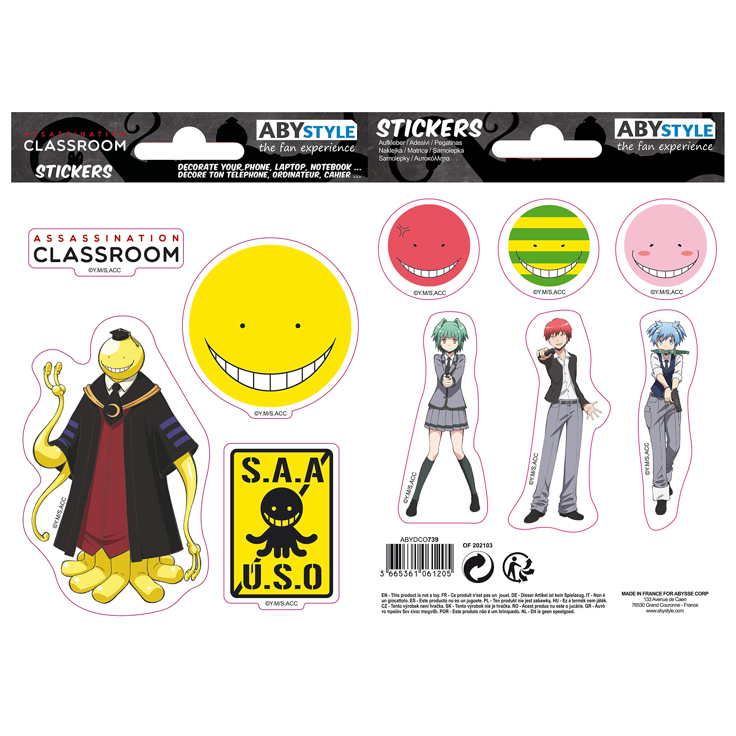 ABYstyle ASSASSINATION CLASSROOM - Koro - Stickers 16x11cm / 2 Sheets