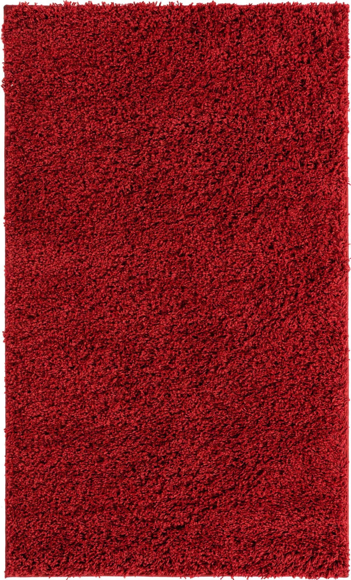Rugs.com Everyday Shag Rug – Red 3x5 Shag Rug Perfect for Entryways, Kitchens, Breakfast Nooks and M