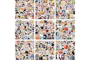 KOKLTUIS 300 Pcs Anime Mixed Stickers, Classic Anime TheSmed Stickers, Vinyl Waterproof Stickers for Water Bottles Laptop Phone Skateboard Notebook, Gift for Kids Teens Adults