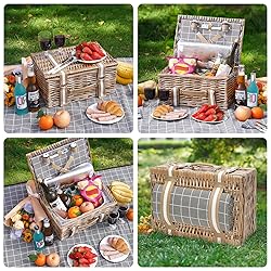 Wicker Picnic Basket for 2 - Willow Basket with
