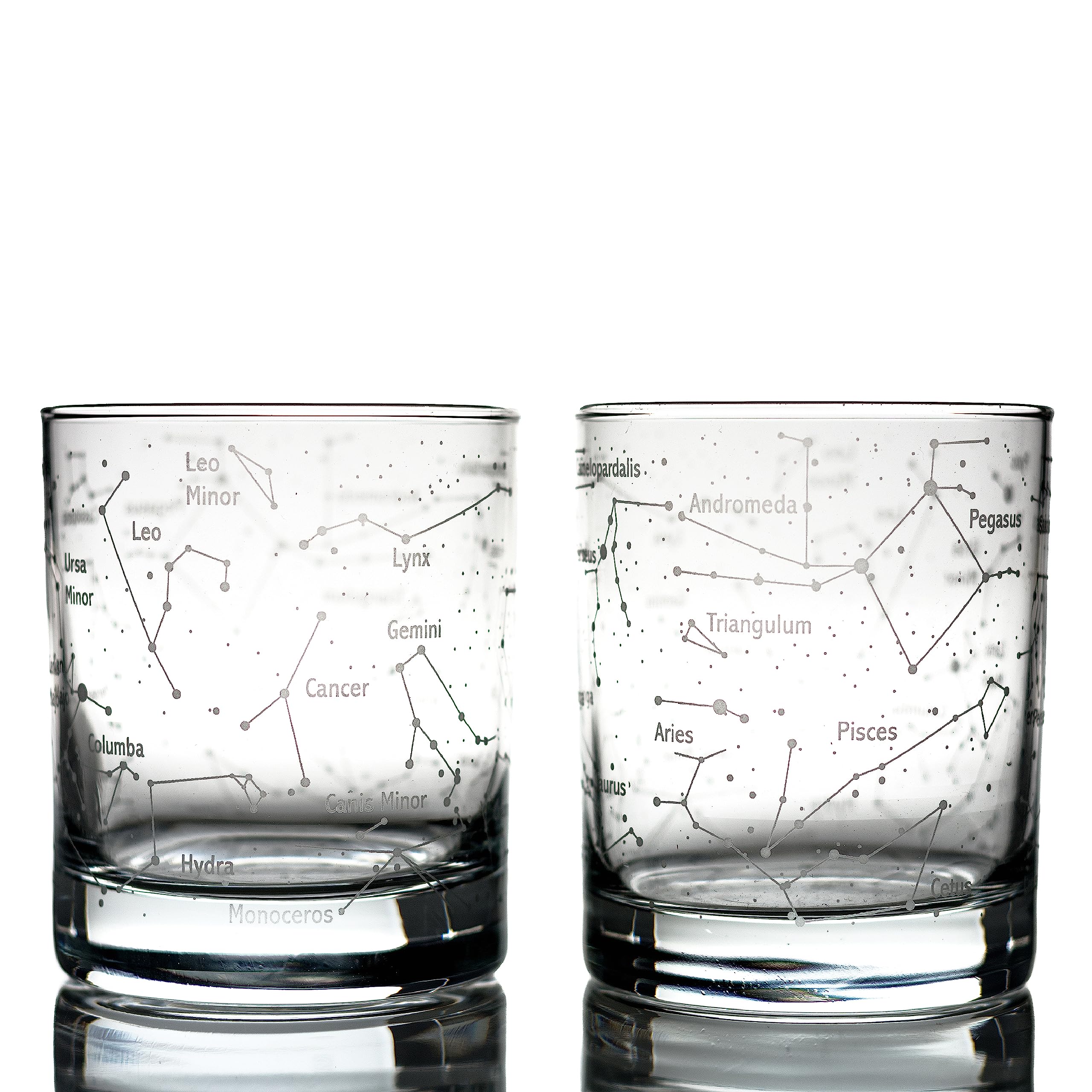 Greenline Goods Whiskey Glasses Northern Summer Sky & Constellations (Set of 2) Etched 10 Oz Tumbler Gift Set - Old Fashioned Rocks Wisky Glass