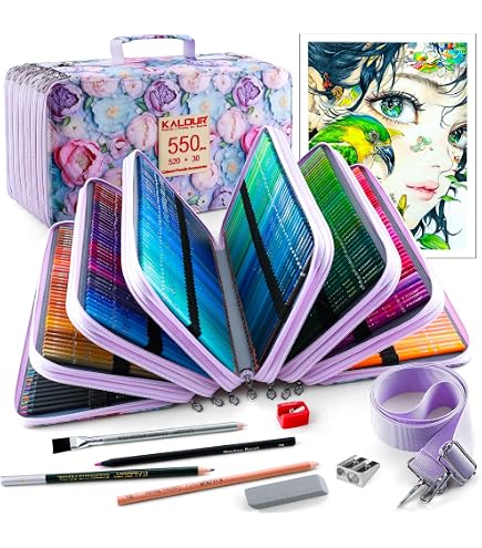 Amazon.com : KALOUR 550 Colored Pencils Set with Large capacity