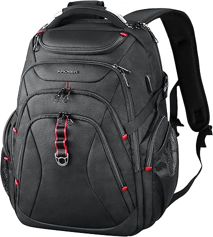 Amazon Kroser リュック17 3インチpcバッグ 旅行バックパック 登山バックパック大容量リュックサック パソコンバッグ コンピュータバッグ ラップトップバッグ Usb充電ポート ヘッドフォンポート Rfidポケット 撥水 防水 旅行 ビジネス 通勤 通学 出張 営業 メンズ
