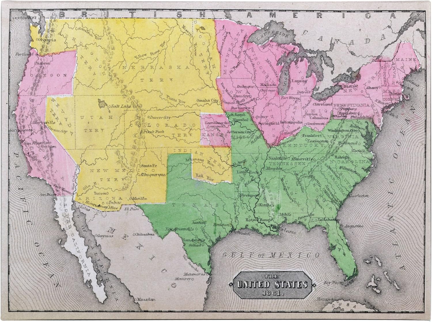 United States Map 1861