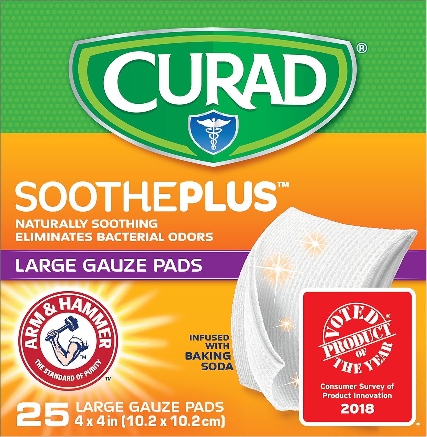 Curad SoothePlus Medium Non-Stick Pads: Health & Personal Care