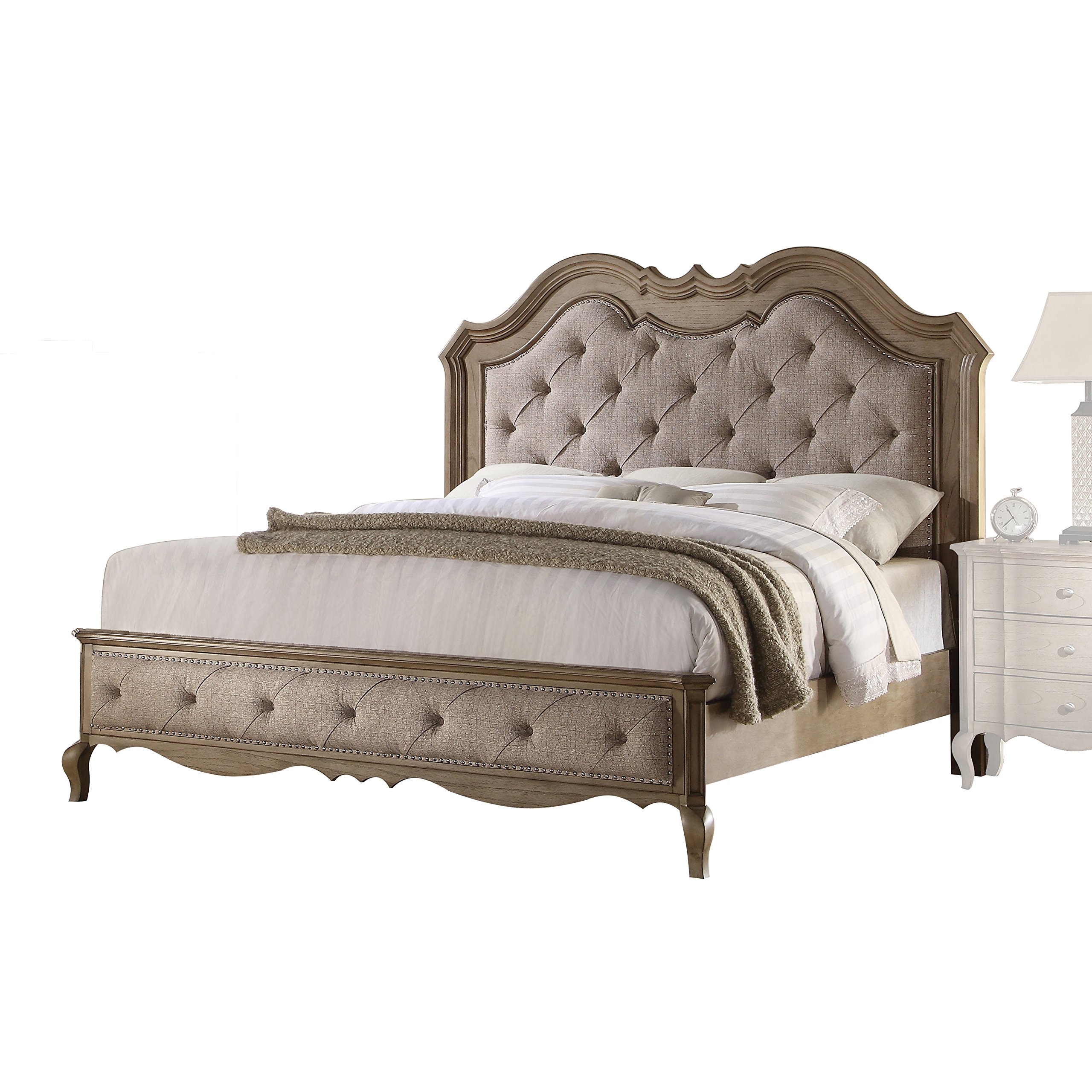 View 1 of ***PARTIAL SET*** ACME Chelmsford Queen Bed - 26050Q - Beige Fabric & Antique Taupe