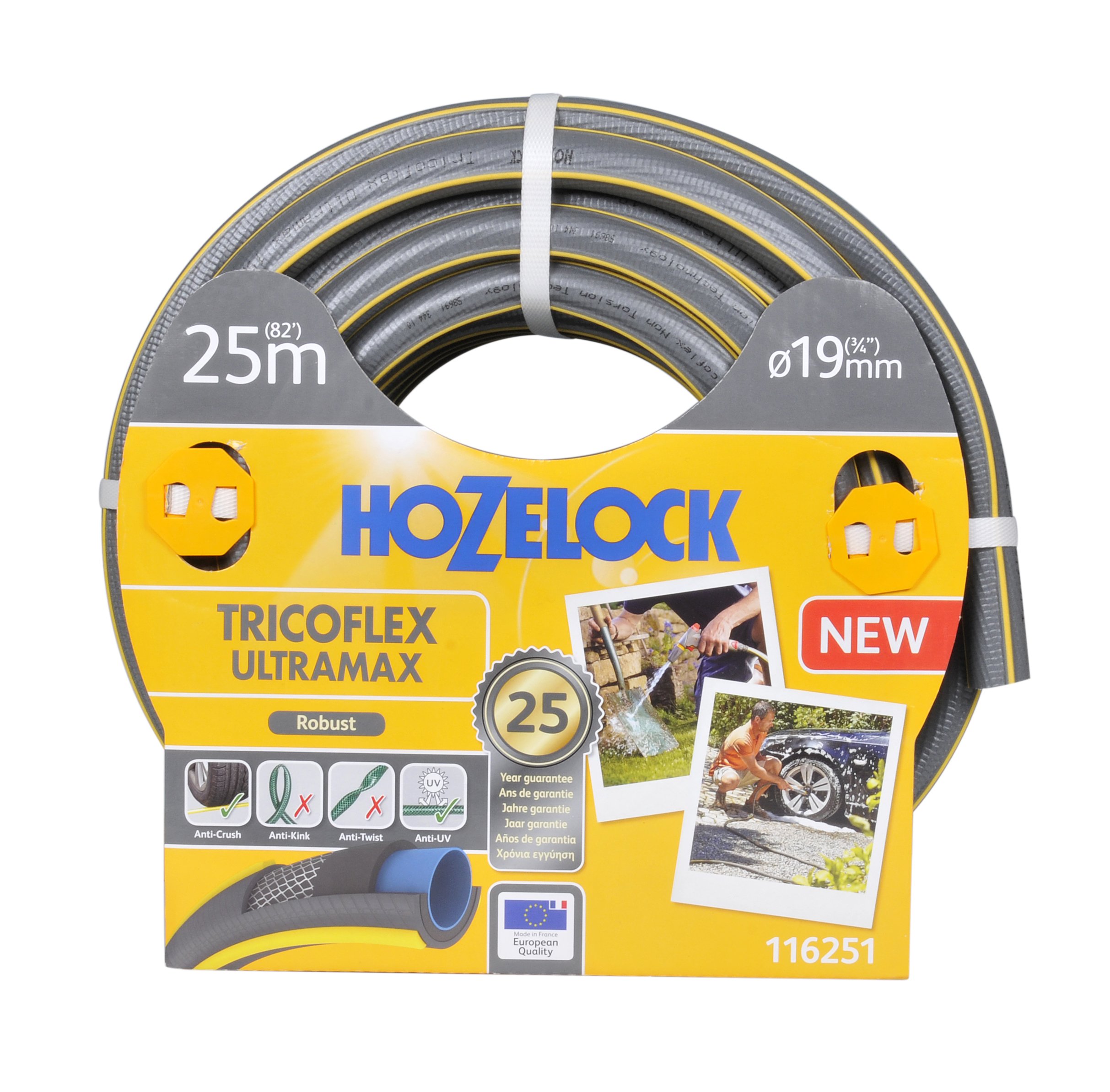 Hozelock Tricoflex Ultramax Hose, Grey, 19 mm x 25 m