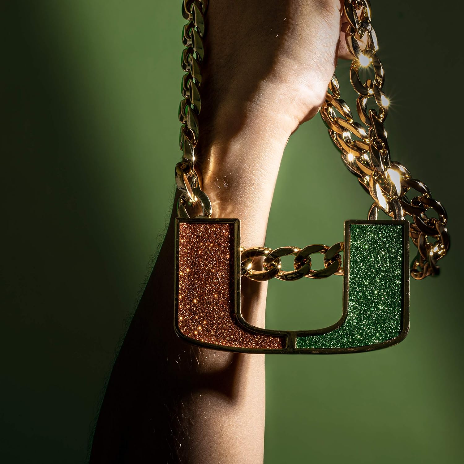Miami Hurricanes Turnover Chain - Limited Edition 18K Gold Plated Necklace - Sports Jewelry Gift for Men & Women – Ideal for Fans & Supporters: Clothing