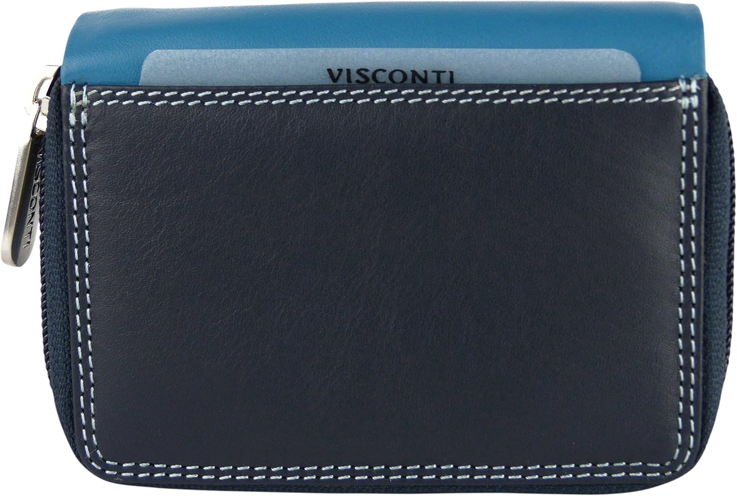 Visconti Ladies Compact Leather Purse/Wallet Shades of Colours Gift Boxed Fashion (Shades of Blues) - Image 4
