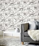 Arthouse Safari Elephant Charcoal Vinyl Wallpaper 53 cm x 10.05 m view 4