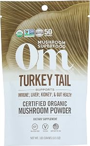 Om Mushroom Superfood, Organic Om Turkey Tail 100G, 3.5 Ounce