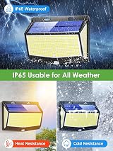 One Fire 468LED Solar Security Lights Outdoor Motion Sensor 2000LM 3 Modes view 4