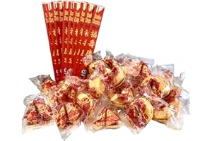 HABANEROFIRE Chinese Party Bundle Pack - 50 Fortune Cookies Bundle with 10 Sets Disposable Bamboo Chopsticks