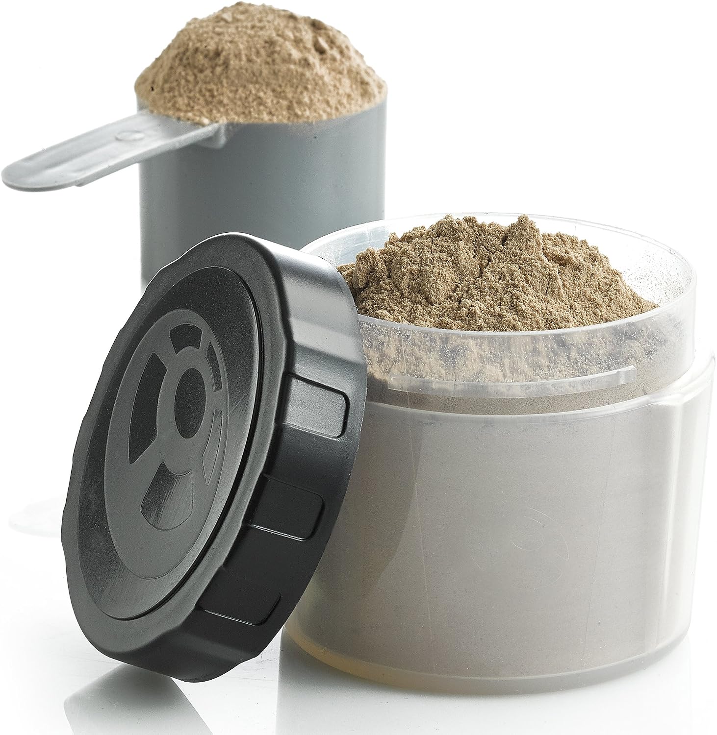 Alpha Designs Protein Powder Container x3 Snack Pots with Lids - Image 3