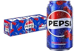 Pepsi Cola Soda, Wild Cherry, 12 Fl Oz Cans (Pack of 12)