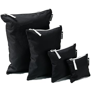Alpamayo® Reißverschlusstaschen 4er Set, Packbeutel für Reisen und Backpacking, ideal als Kleidertasche, Schuhtasche, Wäscheb