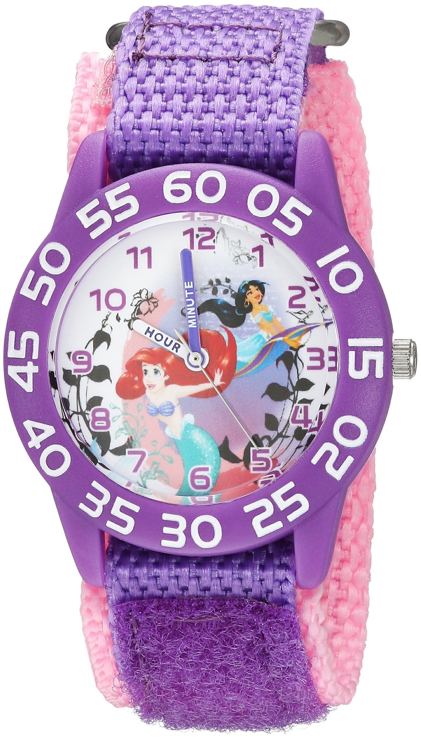 Disney Princess Kids' Plastic Time Teacher Analog Quartz Nylon Strap Watch