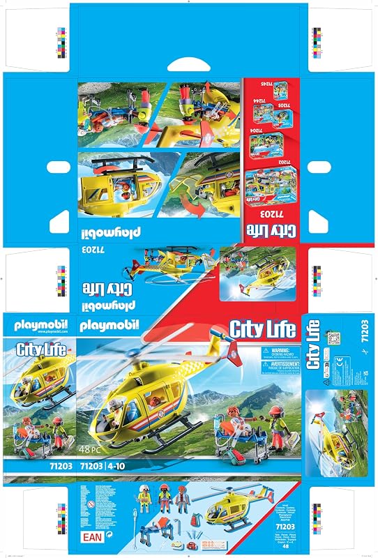 71203 Hélicoptère de Secours - City Life - Les Secours - Intervention en Haute Montagne avec des équipements de Secours - City Action Ville & Métiers - Dès 4 Ans