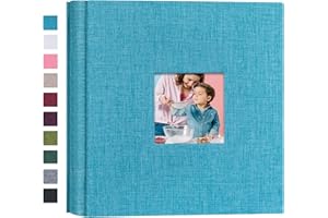 Mublalbum Small Photo Album 4x6 200 Photos Linen Cover Picture photo Book with 200 Horizontal Pockets for Wedding Family Anniversary Baby(Blue)
