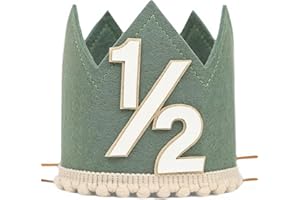 Agvgaza Simple Half Birthday Party Crown - Classic 1/2 Birthday Hat for Six Months Celebration,Unisex Photo Prop&Decorations