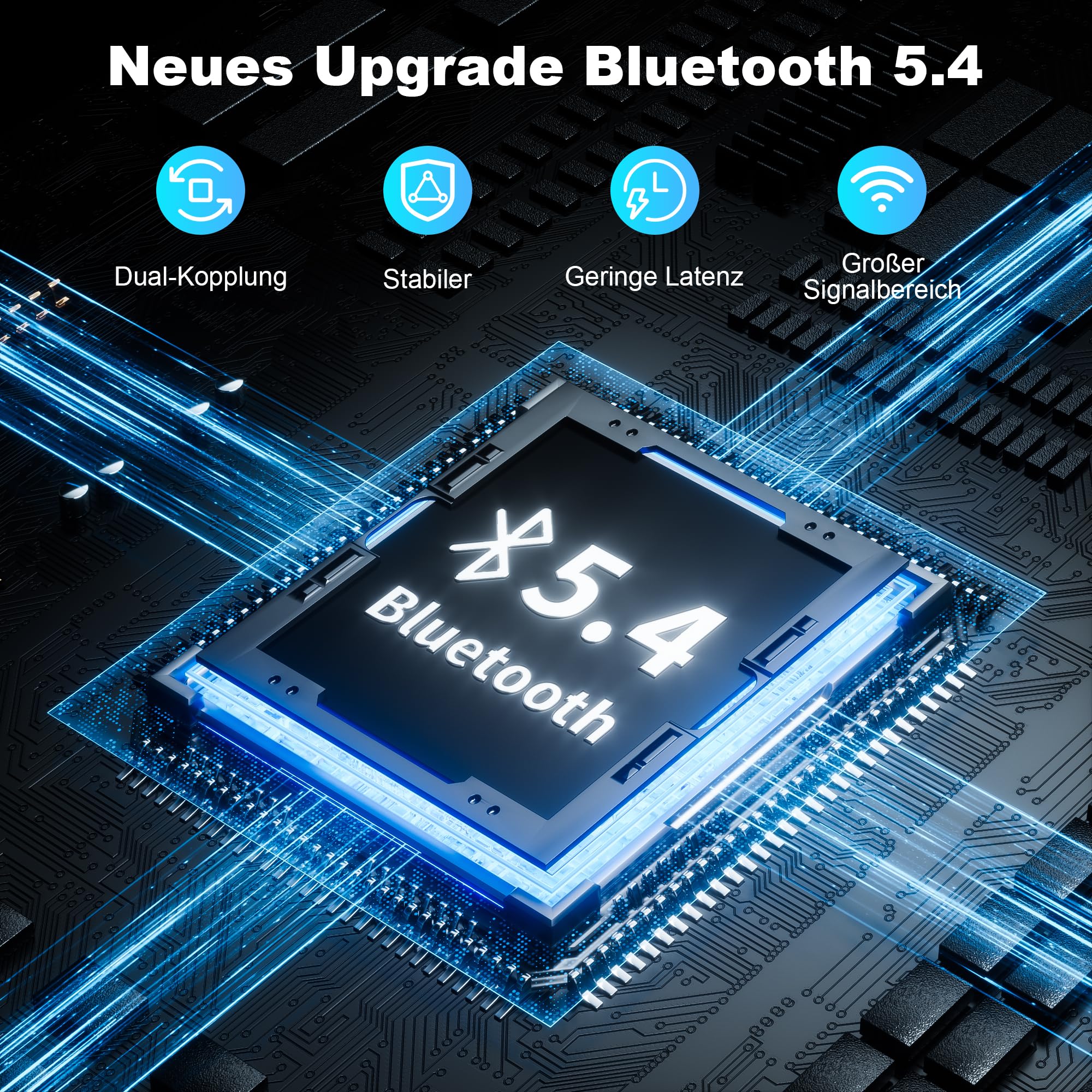 2-IN-1 Bluetooth 5.4 Adapter Transmitter, Blue-Tooth Splitter für 2 Kopfhörer wie Airpods,Bluetoo th Adapter, with 3.5mm Aux Audio Jack for Travel, Aviation, Television, Flugzeug,TV, Audio, Car 2