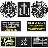 8PCS Christian Tactical Morale Patches Hook and Loop Bible Verse Military Patch for Hats Backpacks Vest Gear